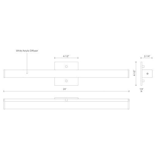 Jane-Slim 24-in Aluminum Vanity Light