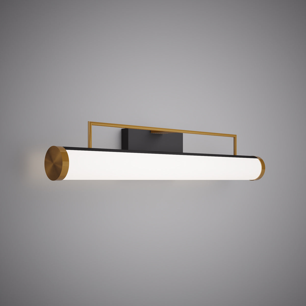 24-in wall/vanity light Aged Brass/Matte Black Dimmable 28W