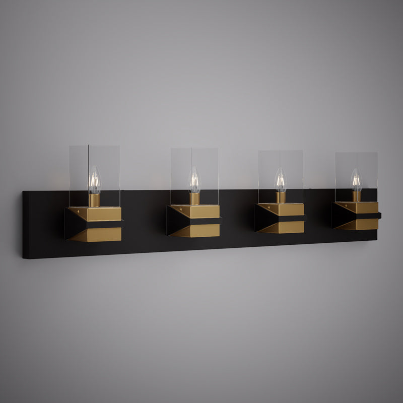 4 Lights Aries 4-light Vanity Light Aged Brass/Matte Black Dimmable 160W