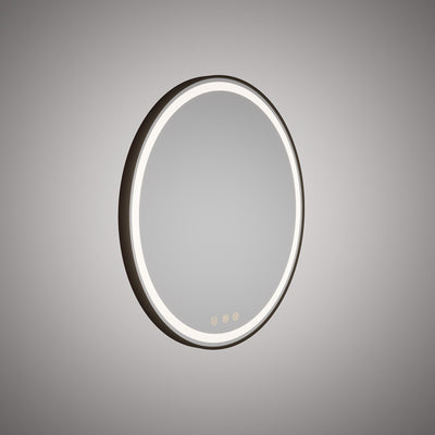 Glow LED Mirror Black Dimmable 30 Watt Light Source. 12 Watt Heat Pad