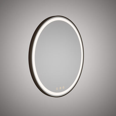 Glow LED Mirror Black Dimmable 35 Watt Light Source. 21 Watt Heat Pad
