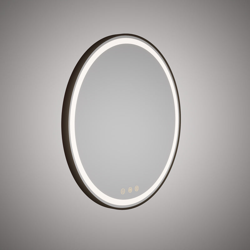 Glow LED Mirror Black Dimmable 35 Watt Light Source. 21 Watt Heat Pad