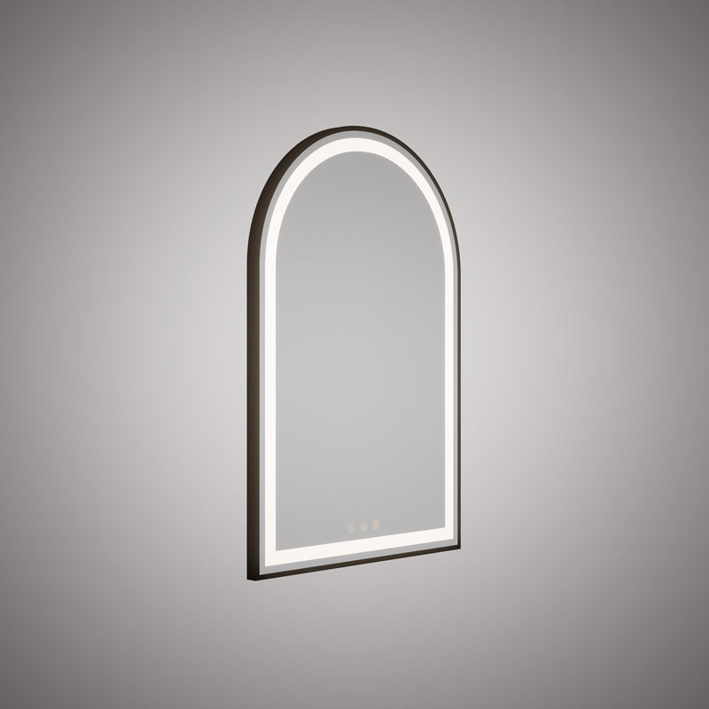 Curve LED Mirror Black Dimmable 34 Watt Light Source. 22 Watt Heat Pad