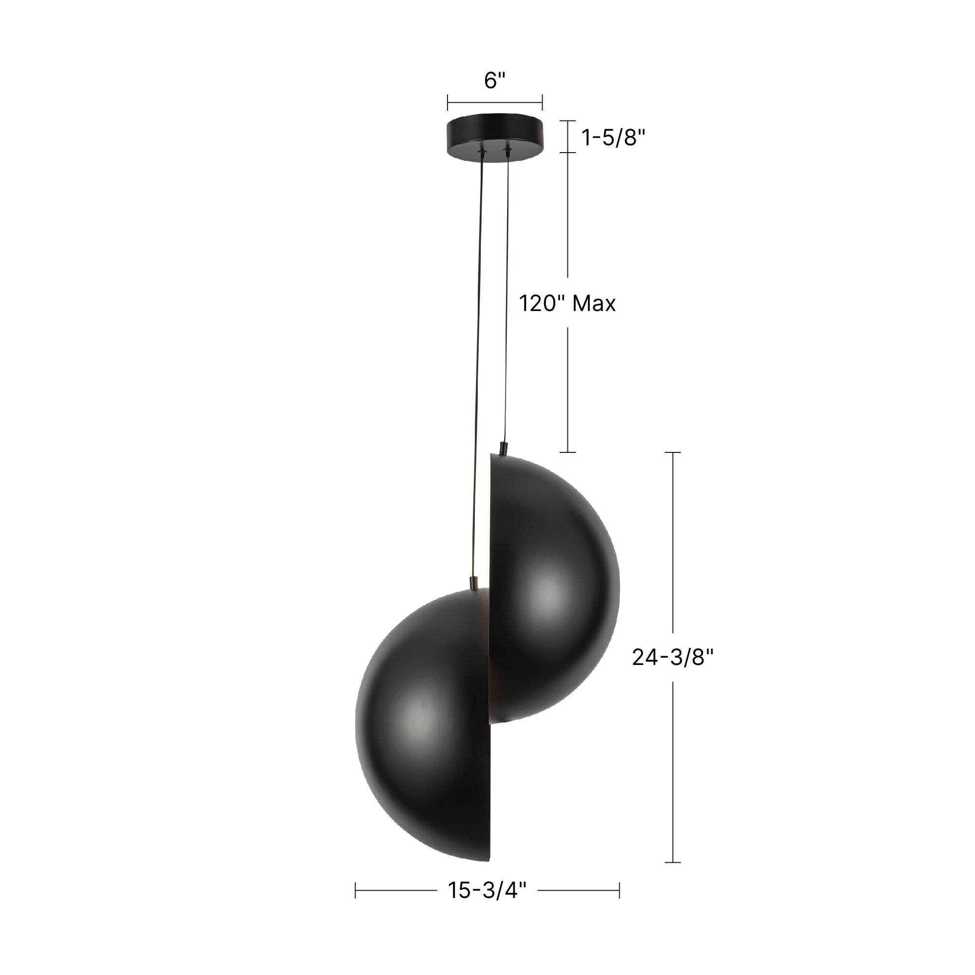 Void 24-in Steel Pendant