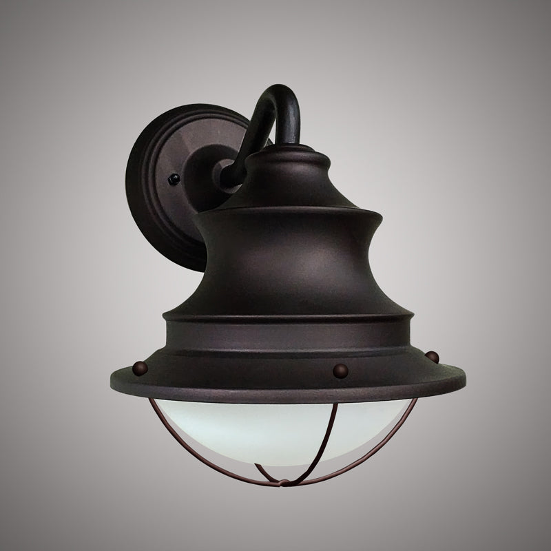 Black Powder Coated LED Exterior Wall Sconce 3CCT Wire Guard