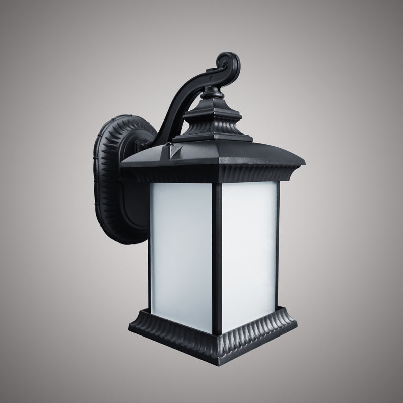 Black Powder Coated LED Tall Square Exterior Wall Sconce 3CCT Clear Glass