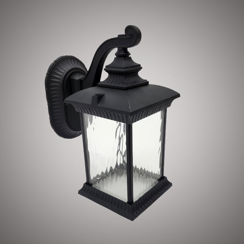 Black Powder Coated LED Large Exterior Wall Sconce 3CCT Clear Glass