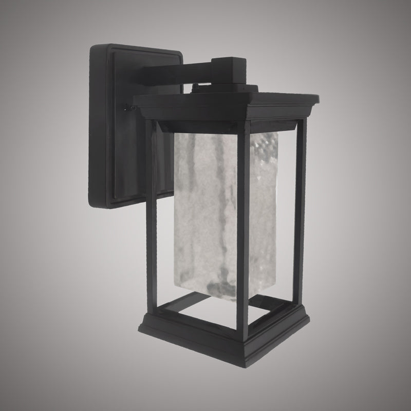 Black Powder Coated LED Extra Large Exterior Wall Sconce 3CCT Clear Glass