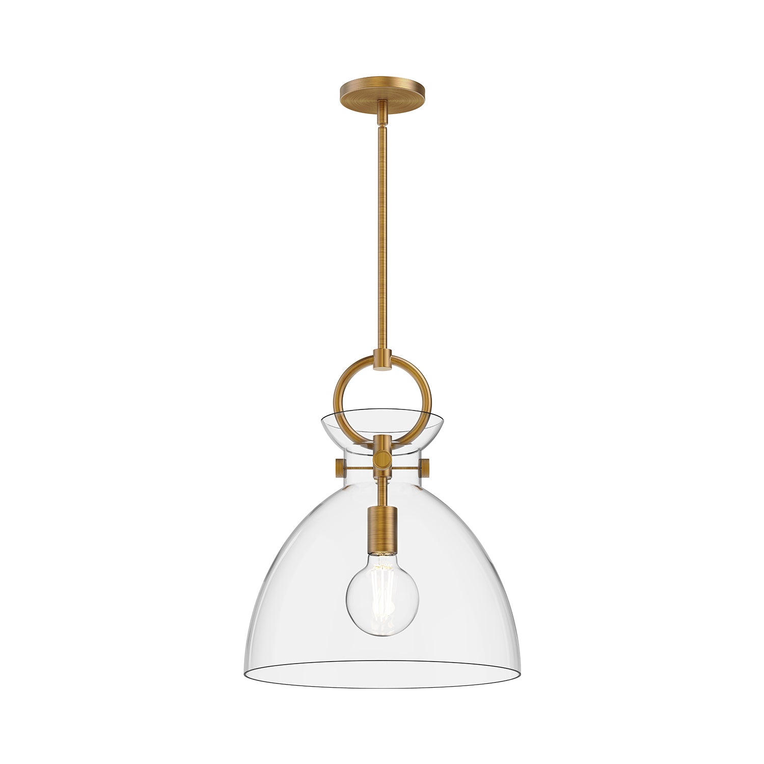 Waldo 14-in 1 Light Clear Glass Socket Pendant