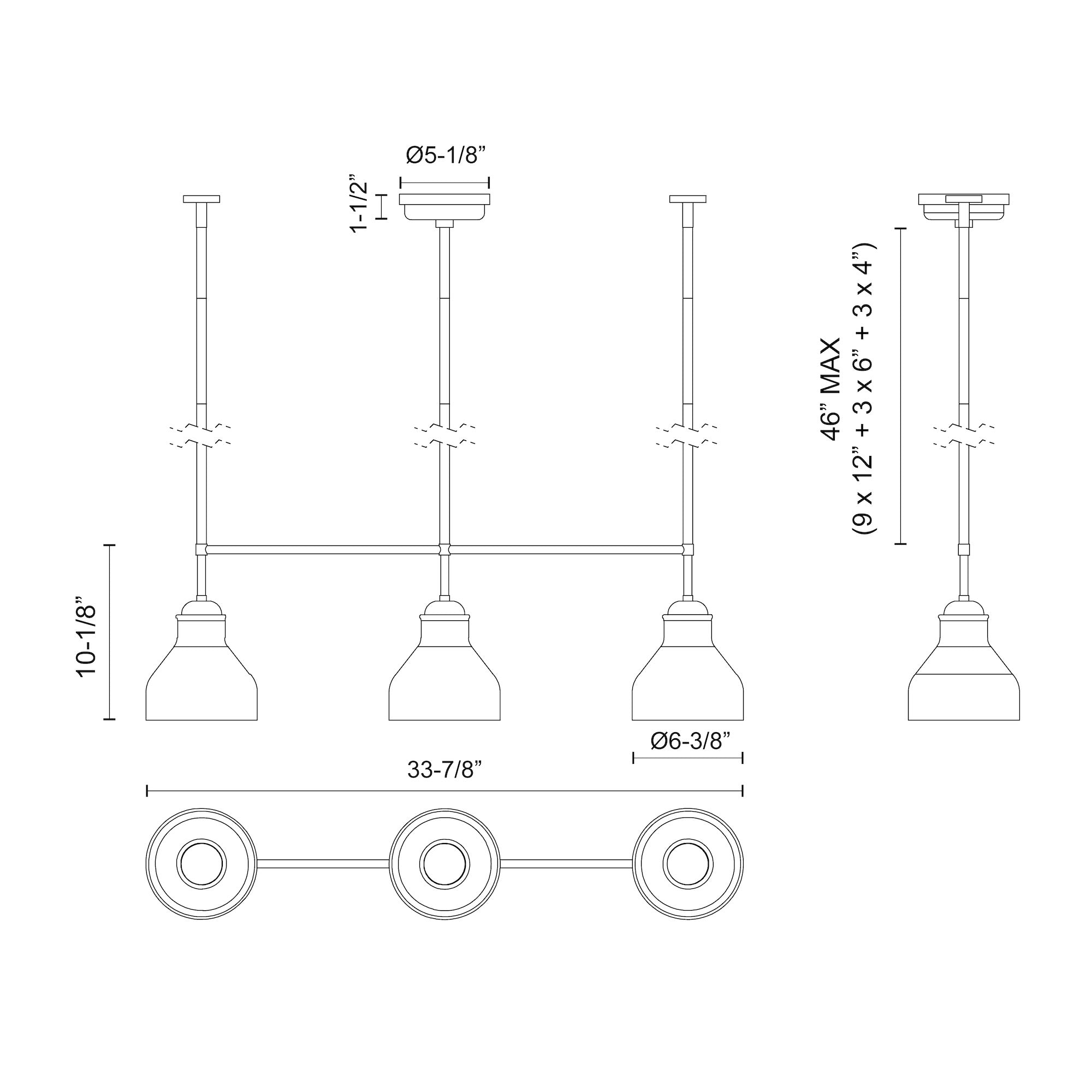 Westlake 34-in Steel Linear Pendant