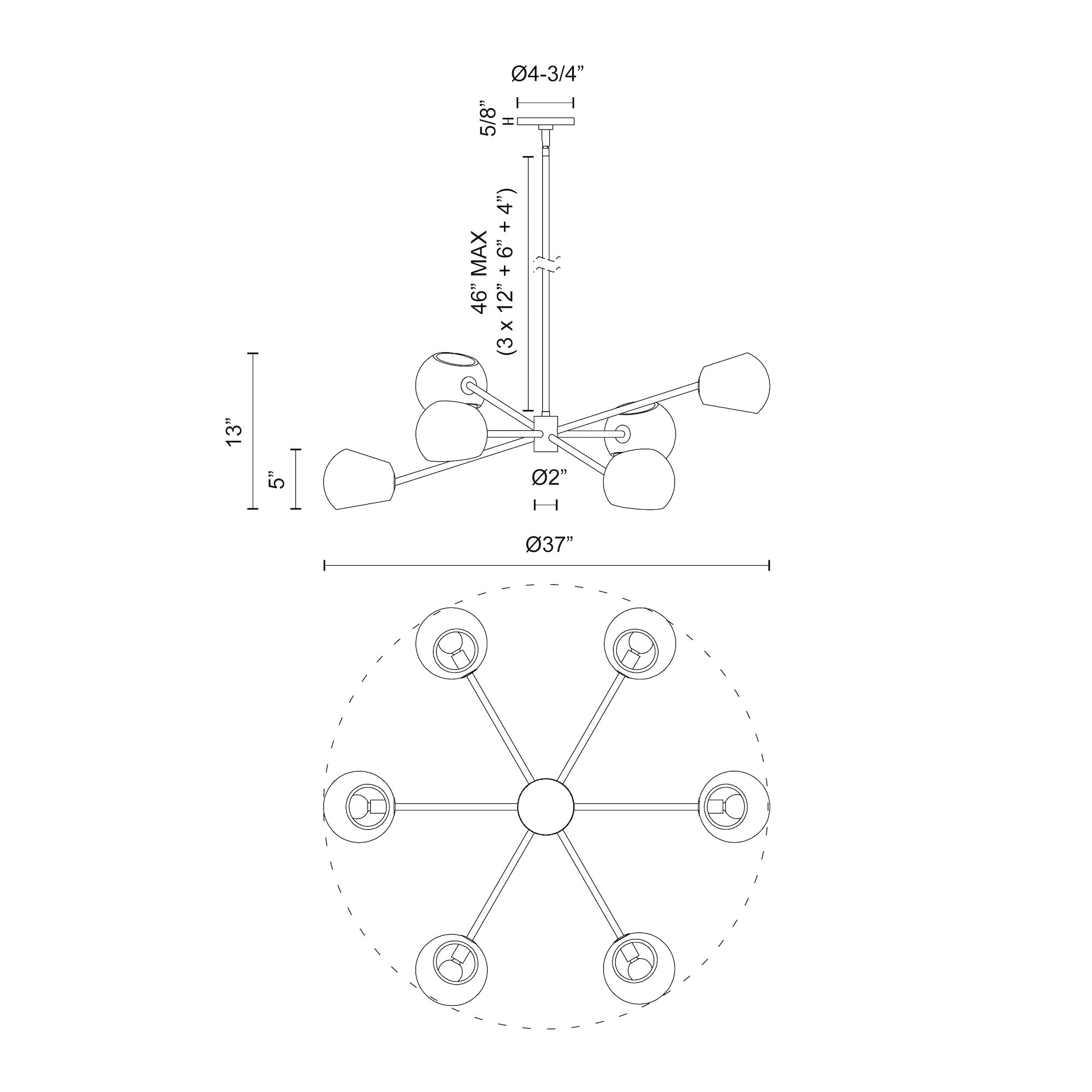 Willow 37-in Steel Chandelier
