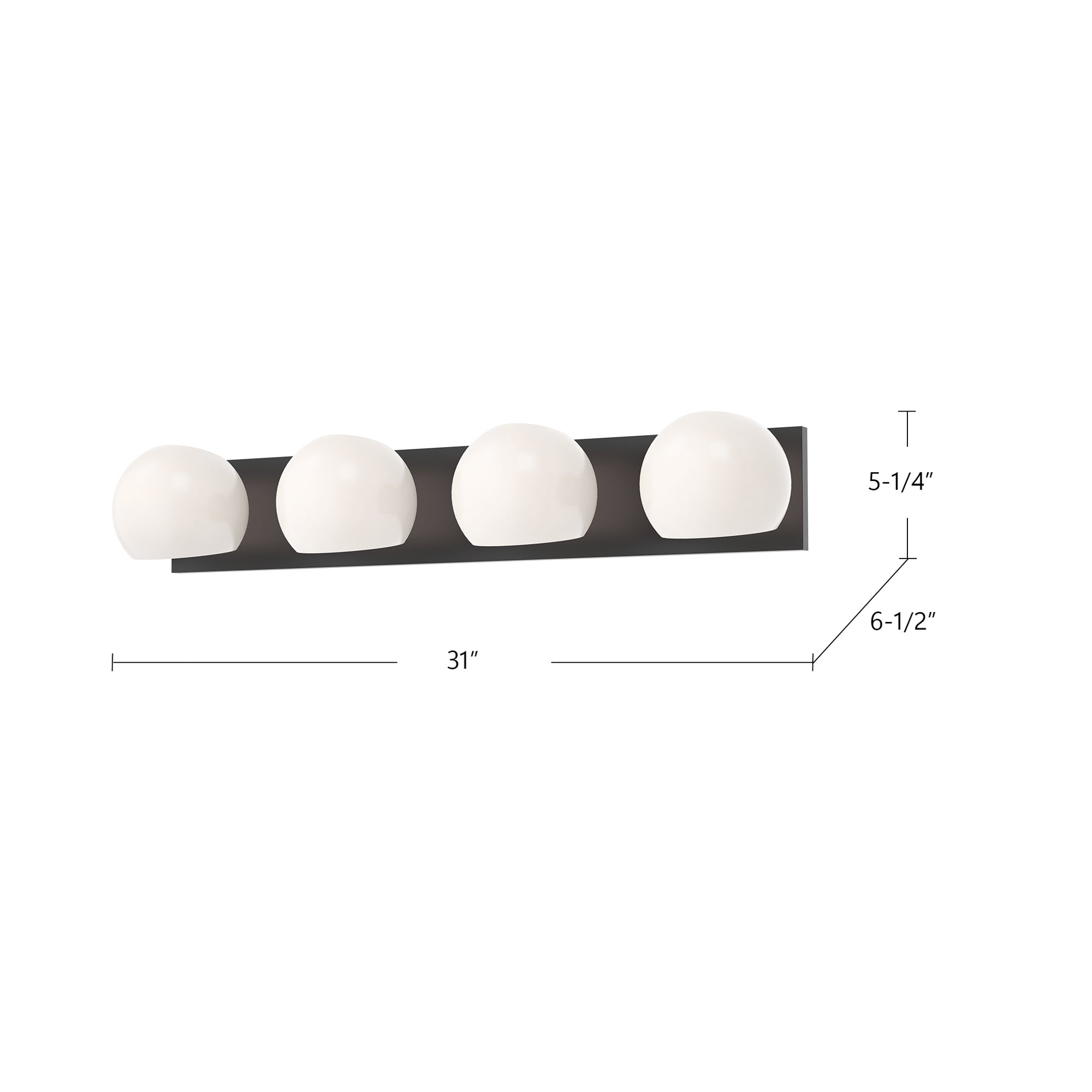 Willow 31-in Steel 4 Lights Vanity Light