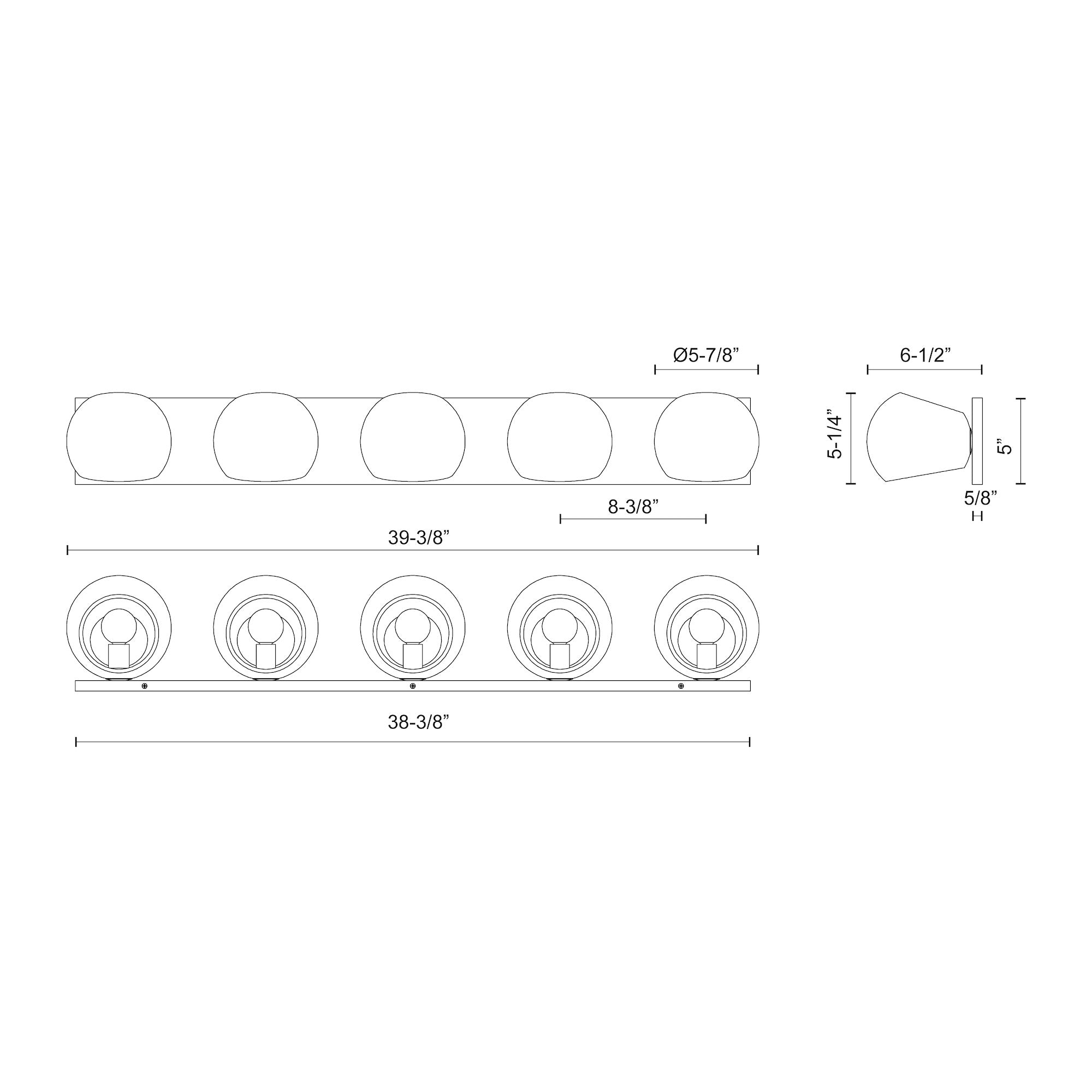 Willow 40-in Steel Vanity Light