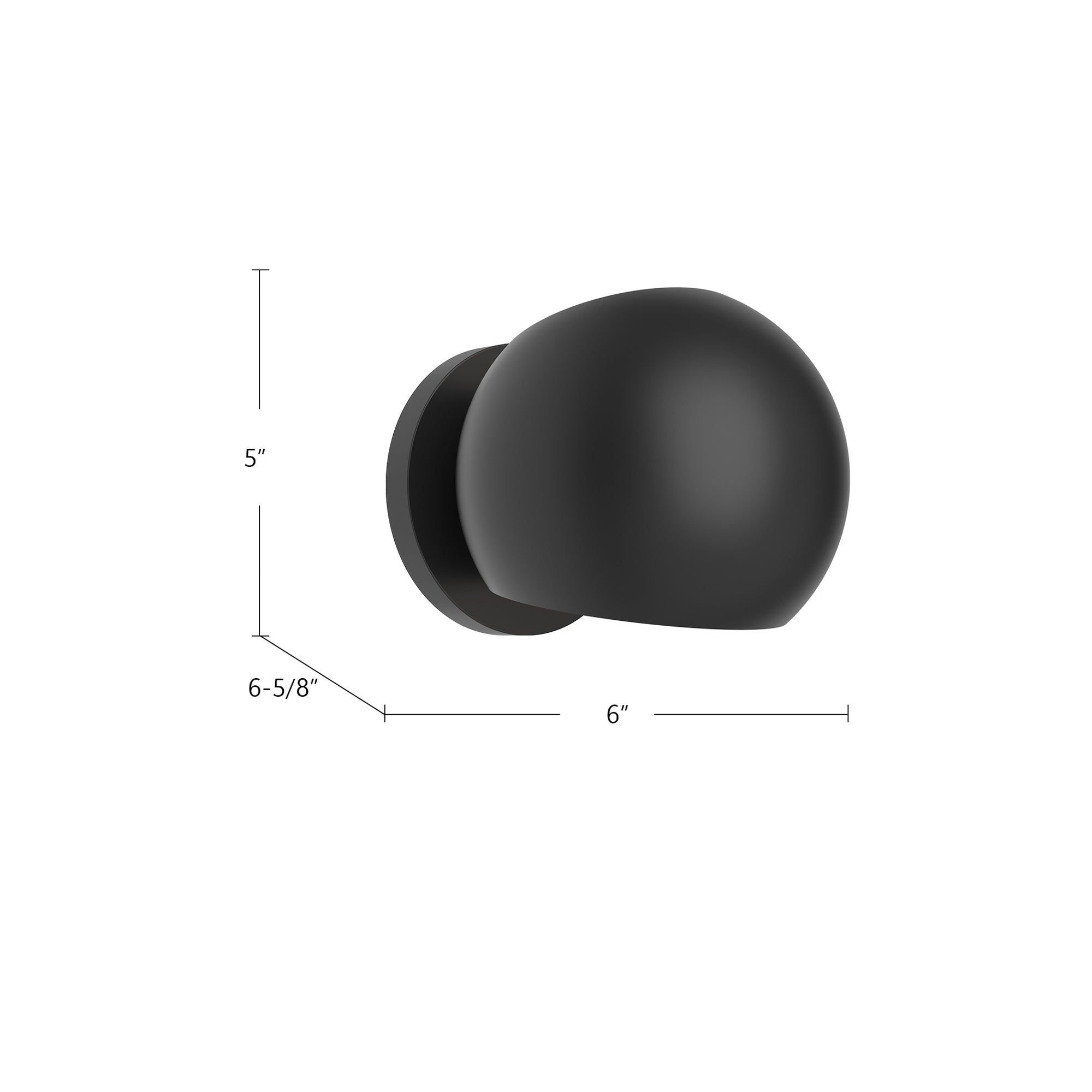 Willow 6-in Matte Black 1 Light Damp-Rated Wall/Vanity Light