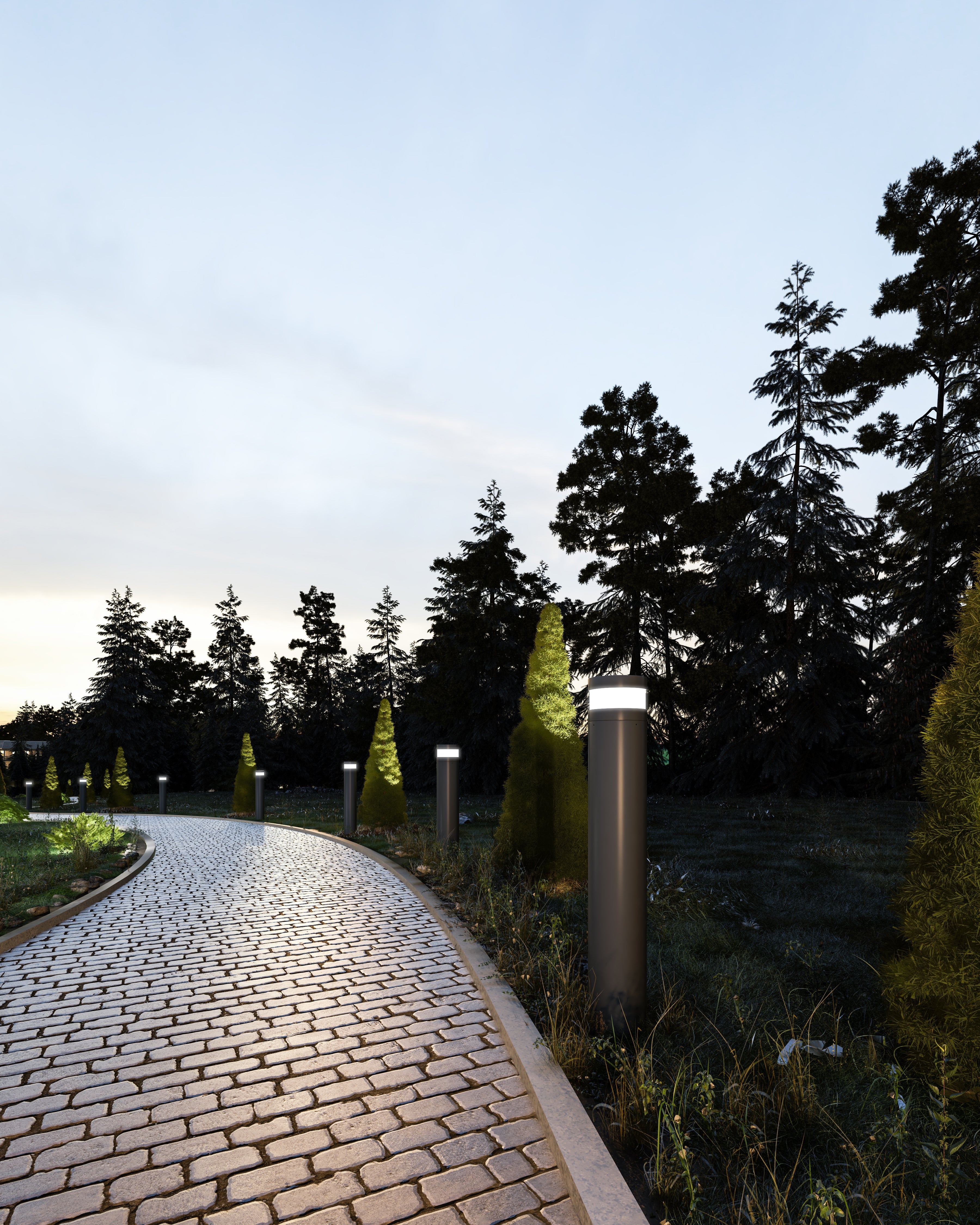 Windermere 38-in Aluminum Exterior Bollard Light
