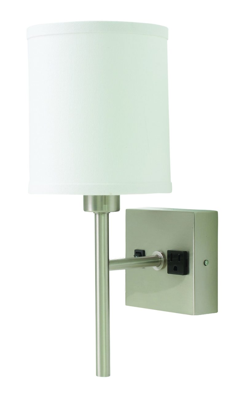 6-inch with Convenience Satin Nickel Wall Sconce