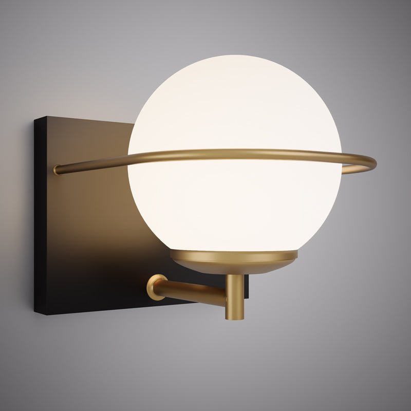 1 Lights Ricci 1-light Wall Sconce Matte Black/Aged Brass Dimmable 50W