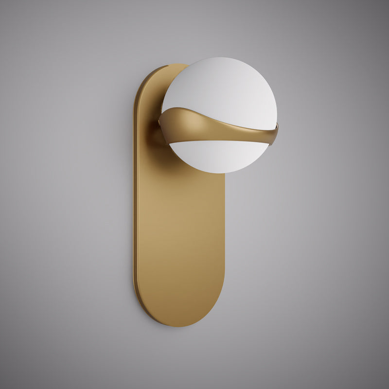 1 Lights Noa Aged Brass Single Wall Sconce Aged Brass Dimmable 50W