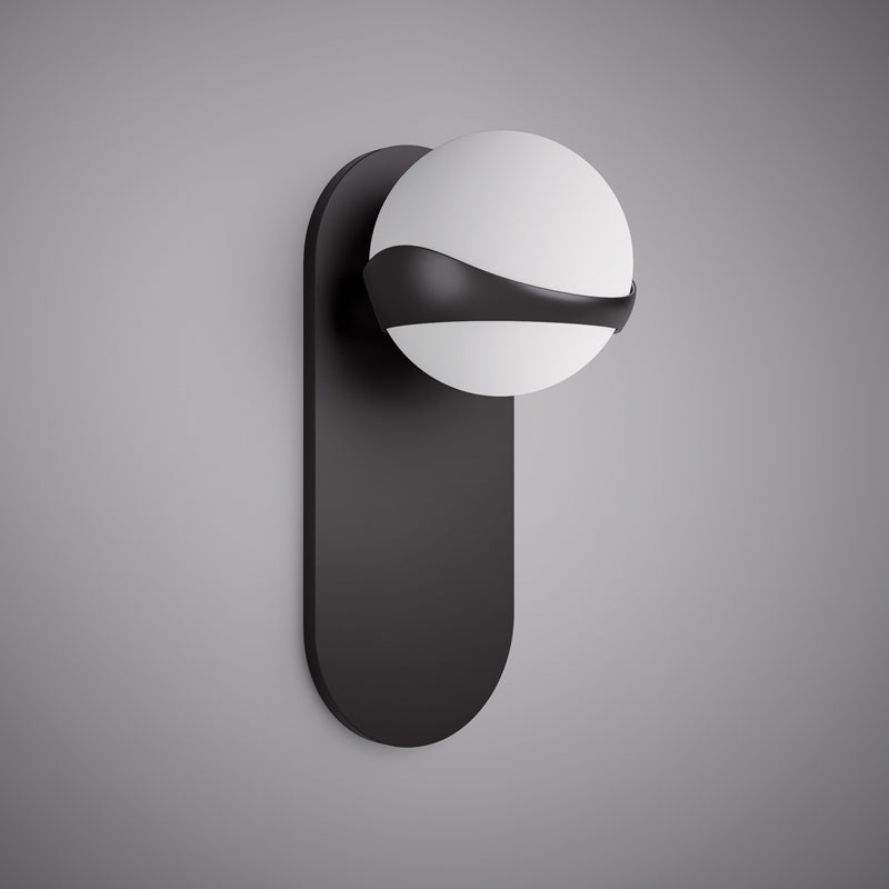 1 Lights Noa Black Single Wall Sconce Matte Black Dimmable 50W
