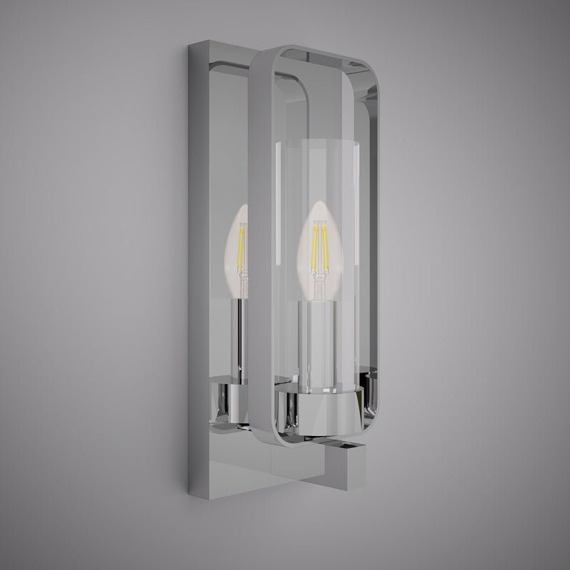 1 Lights Chrome Single Wall Sconce Polished Chrome Dimmable 40W