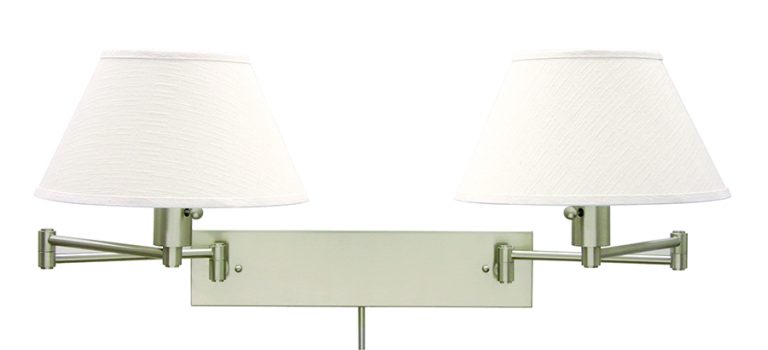 12-inch Home/office Satin Nickel Direct Wire Wall Swing Lamp
