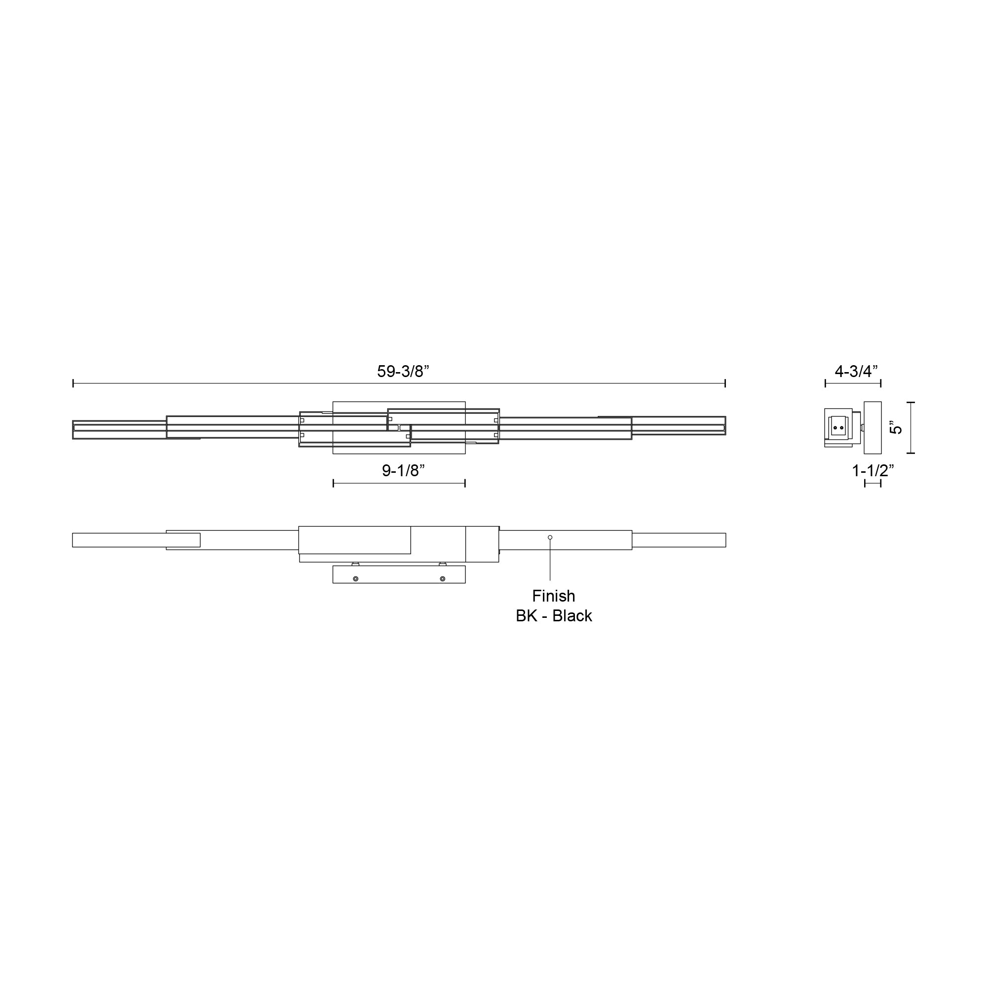 Enzo 60-in Aluminum PC Wall Sconce