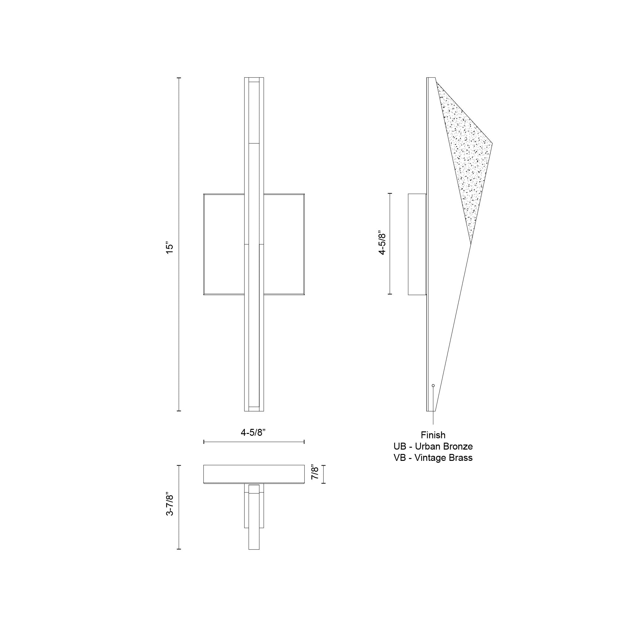 Tachi 15-in Steel Acrylic Wall Sconce