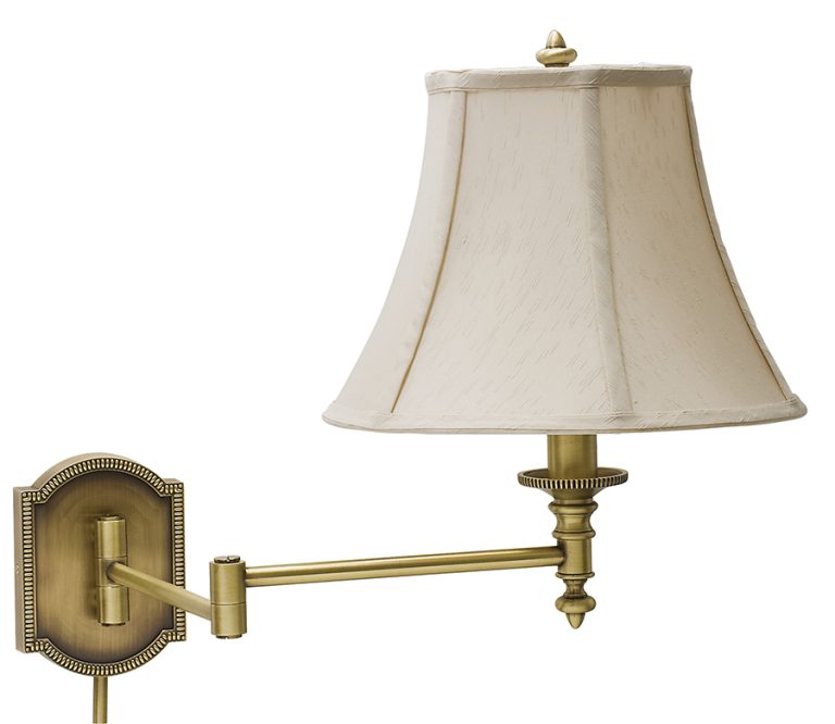 12-inch Arm Antique Brass Direct Wire Wall Swing Lamp
