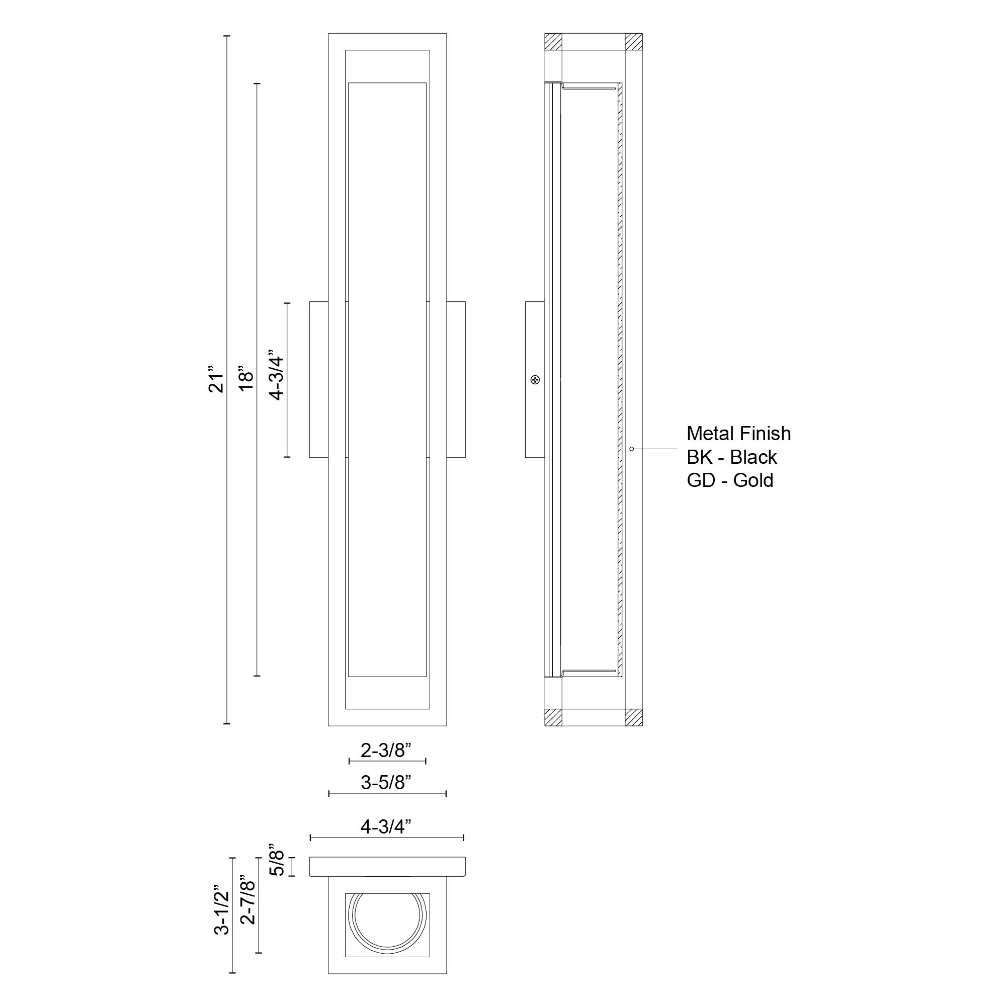 Lochwood 21-in Aluminum Steel Wall Sconce