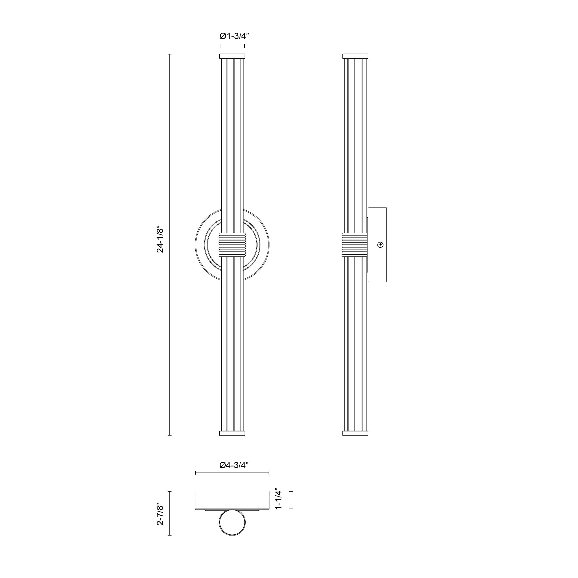 Elsie 24-in Aluminum Vanity Light