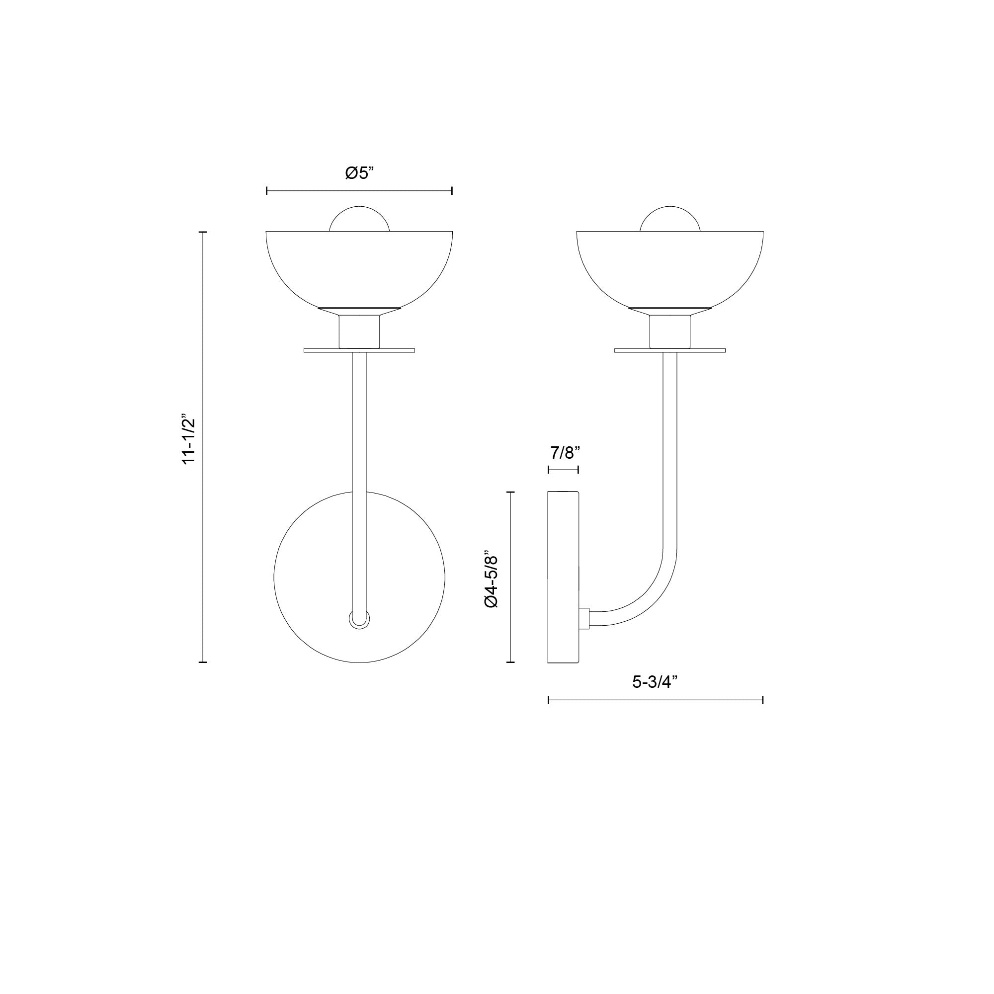 Sylvia 5-in Steel Vanity Light