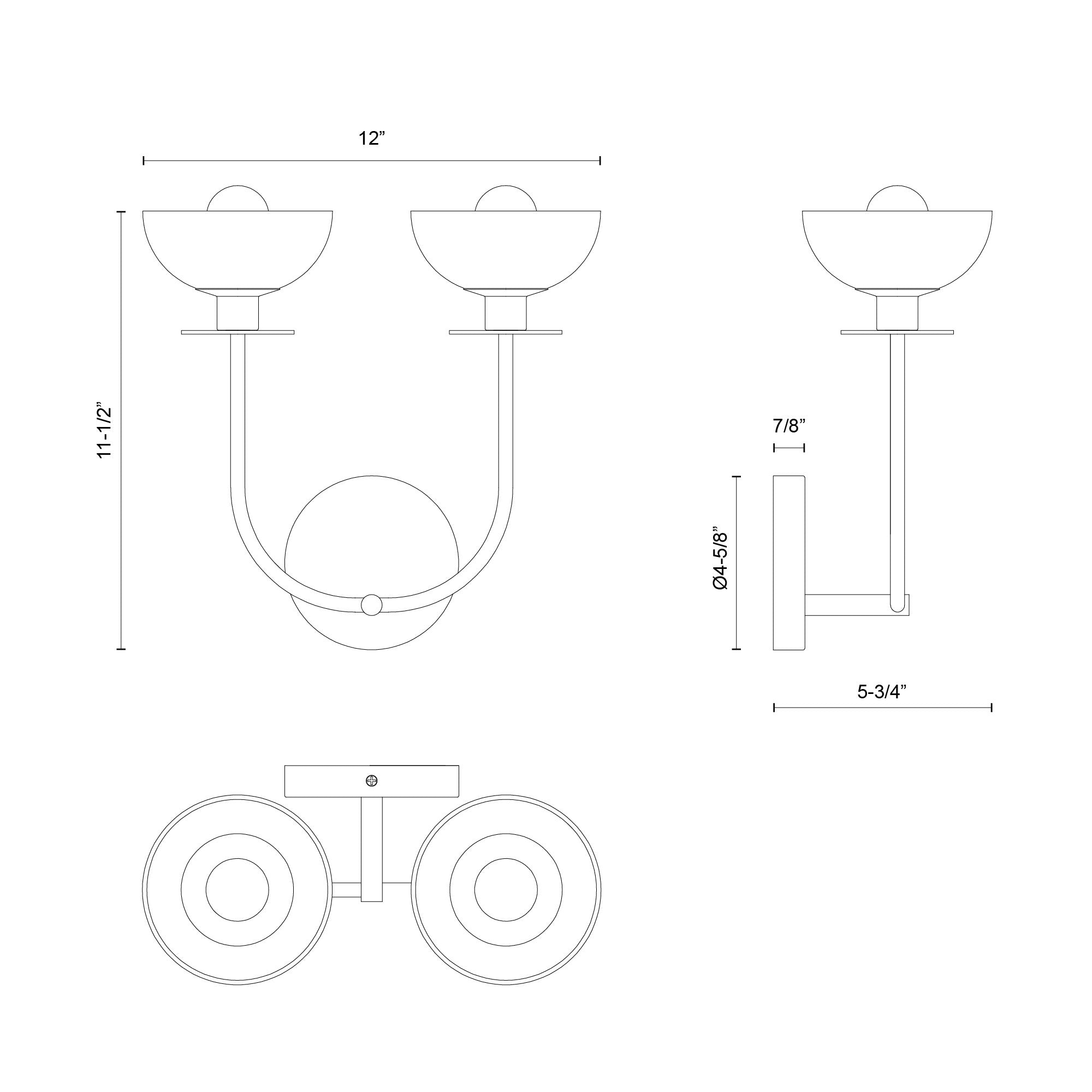 Sylvia 12-in Steel Vanity Light