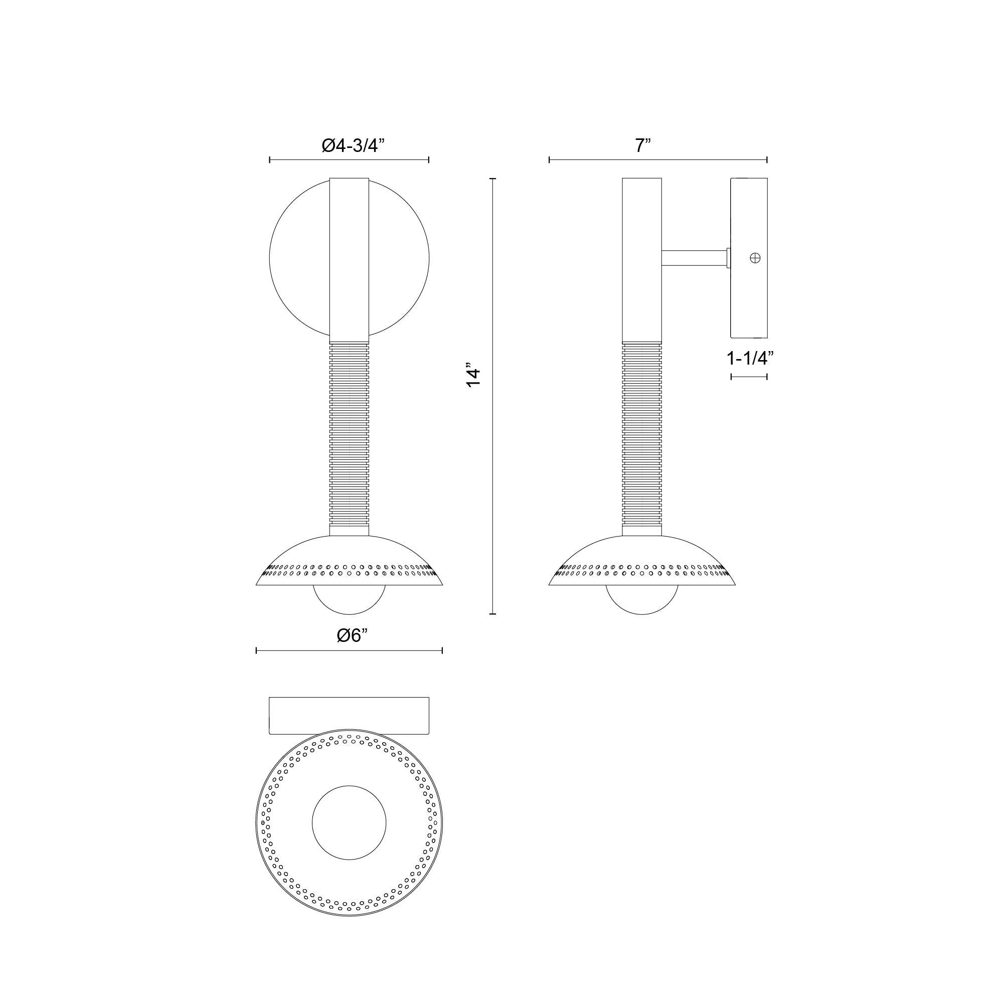 Arden 14-in (With Shade) Aluminum Vanity Light