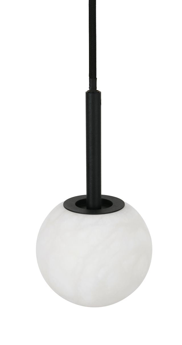 Lucent 1 Light Black Pendant Light 4 Inch Alabaster