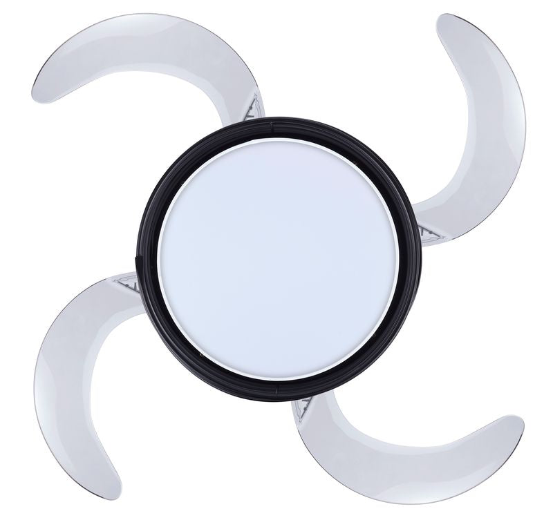 Luna 48 Inch 1 Light Color Adjustable Fan in Black with Retractable Blades