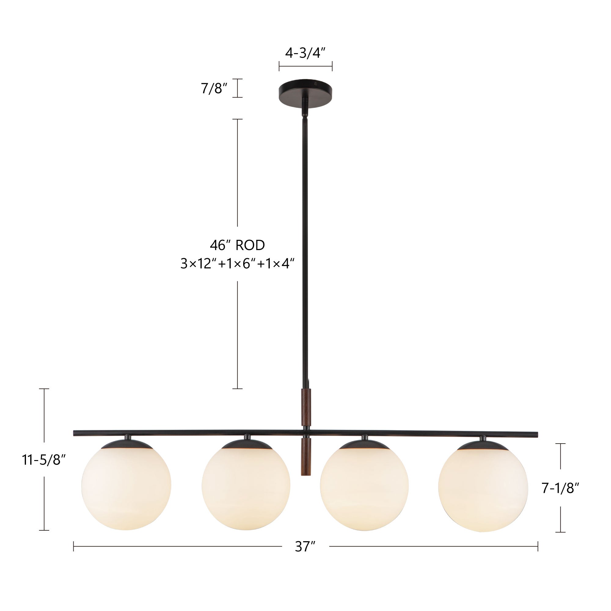 Zuri 37-in Steel Linear Pendant