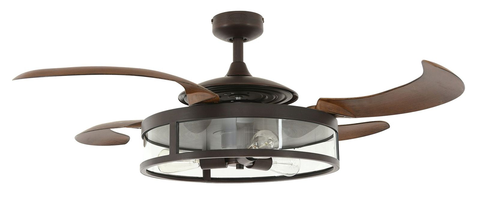 Classic 48 Inch 3 Light Bronze Fan with Retractable Blades