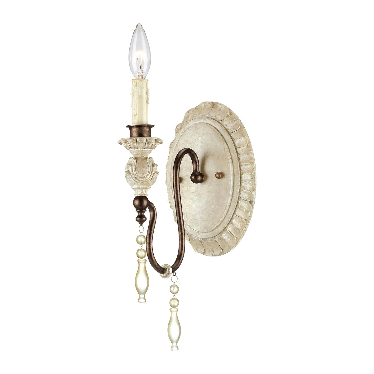 5.75'' Denise Antique White/Bronze 1 Light Wall Sconce