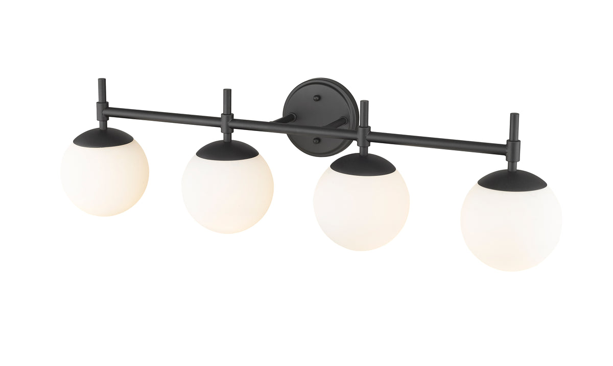 33'' Matte Black 4 Light Bath Vanity