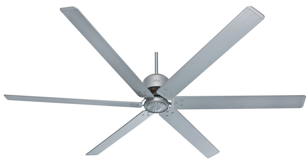 96 inch HFC Satin Metal Damp Rated Ceiling Fan and Wall Control