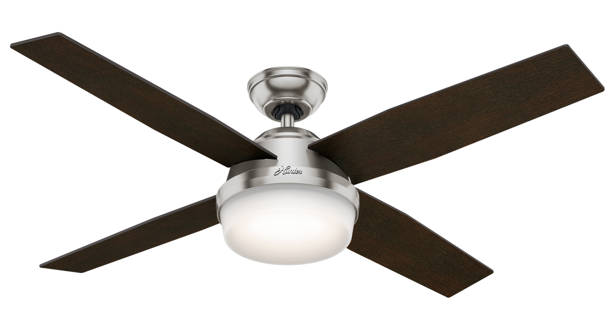 52 inch Dempsey Brushed Nickel Ceiling Fan with LED Light Kit and Handheld Remote