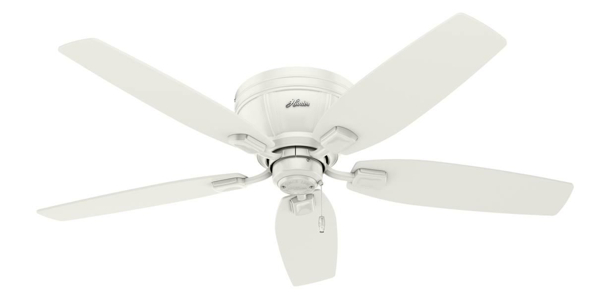 52 inch Kenbridge Fresh White Low Profile Ceiling Fan with LED Light Kit and Pull Chain