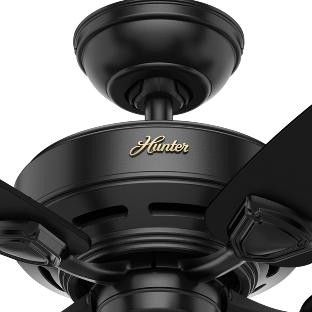 48 inch Sea Wind Matte Black Damp Rated Ceiling Fan and Pull Chain