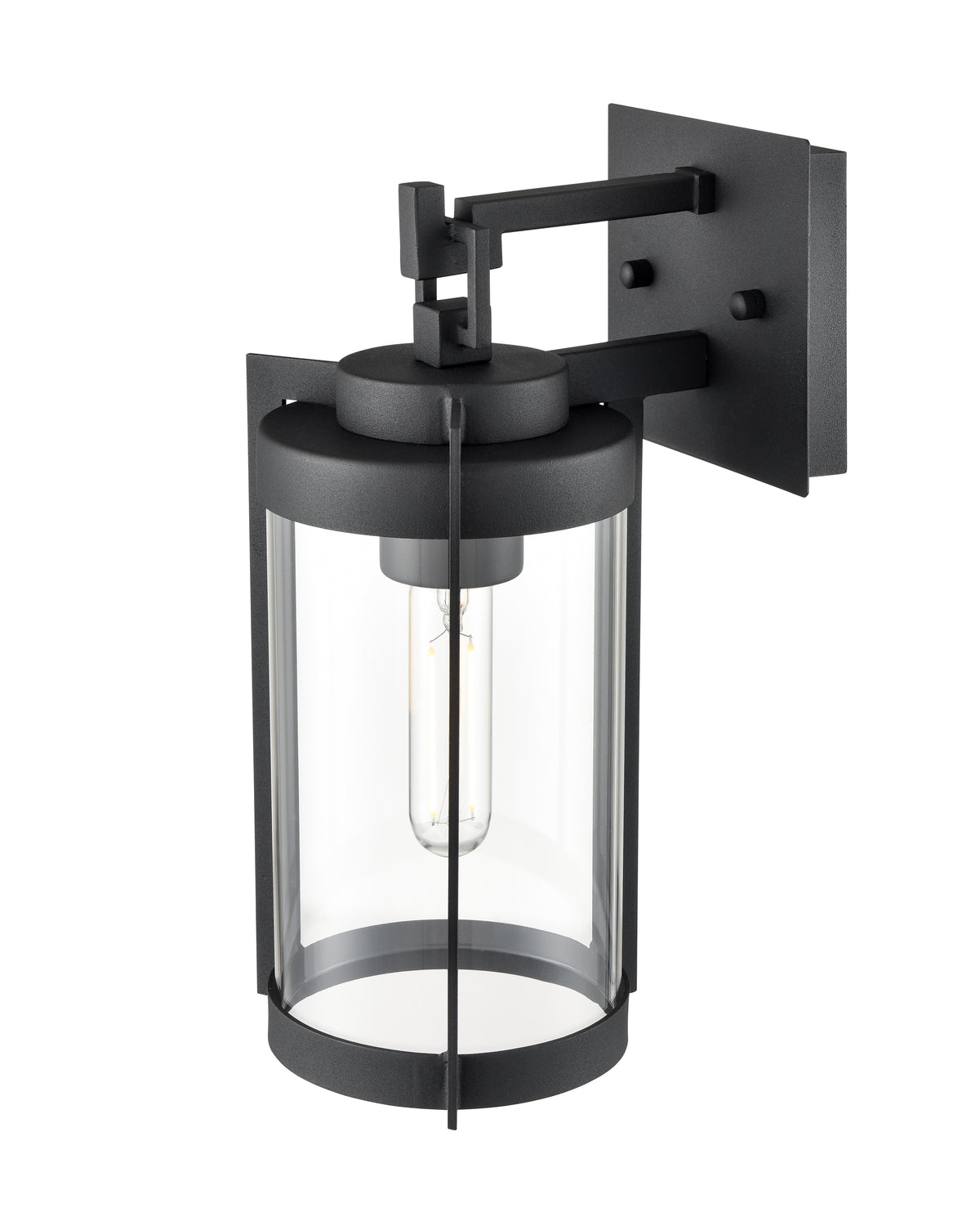 12.5-inch Ellway Textured Black 1-Light Outdoor Wall Sconce