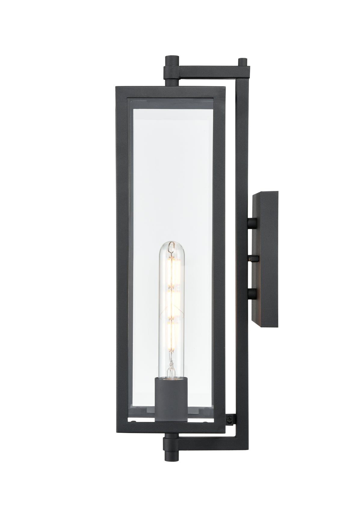 18-inch Messi Textured Black 1-Light Outdoor Wall Sconce