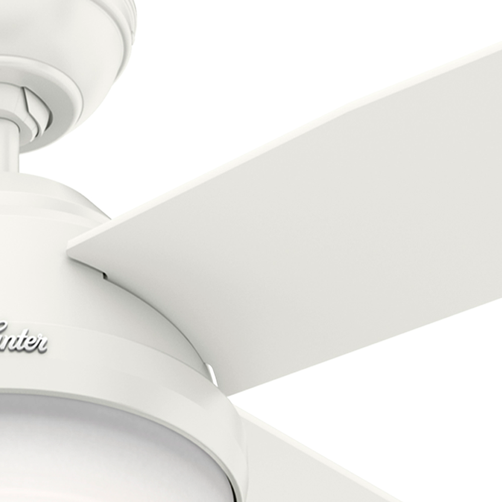 52 inch Dempsey Fresh White Damp Rated Ceiling Fan with LED Light Kit and Handheld Remote