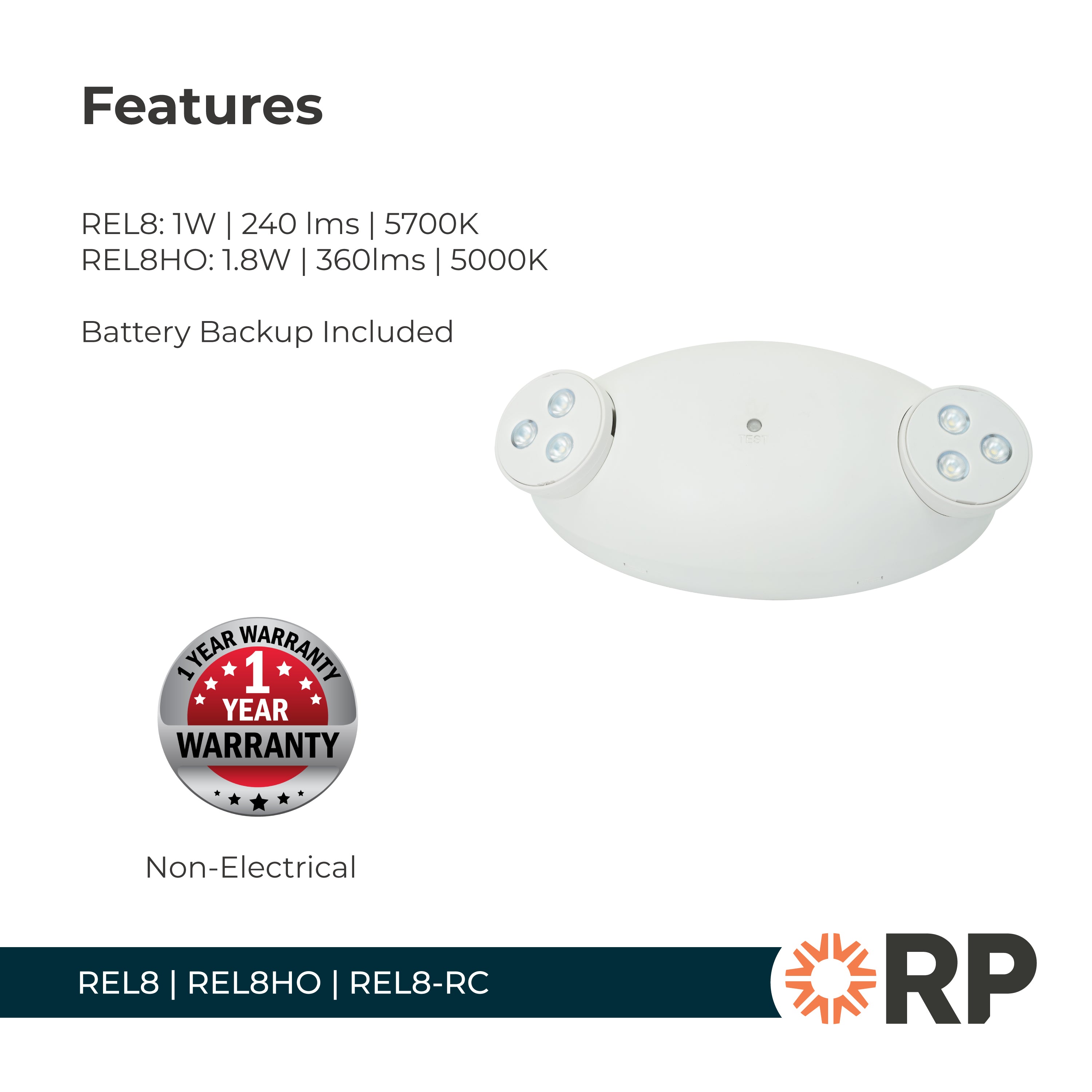 8.25-inch White Emergency Light