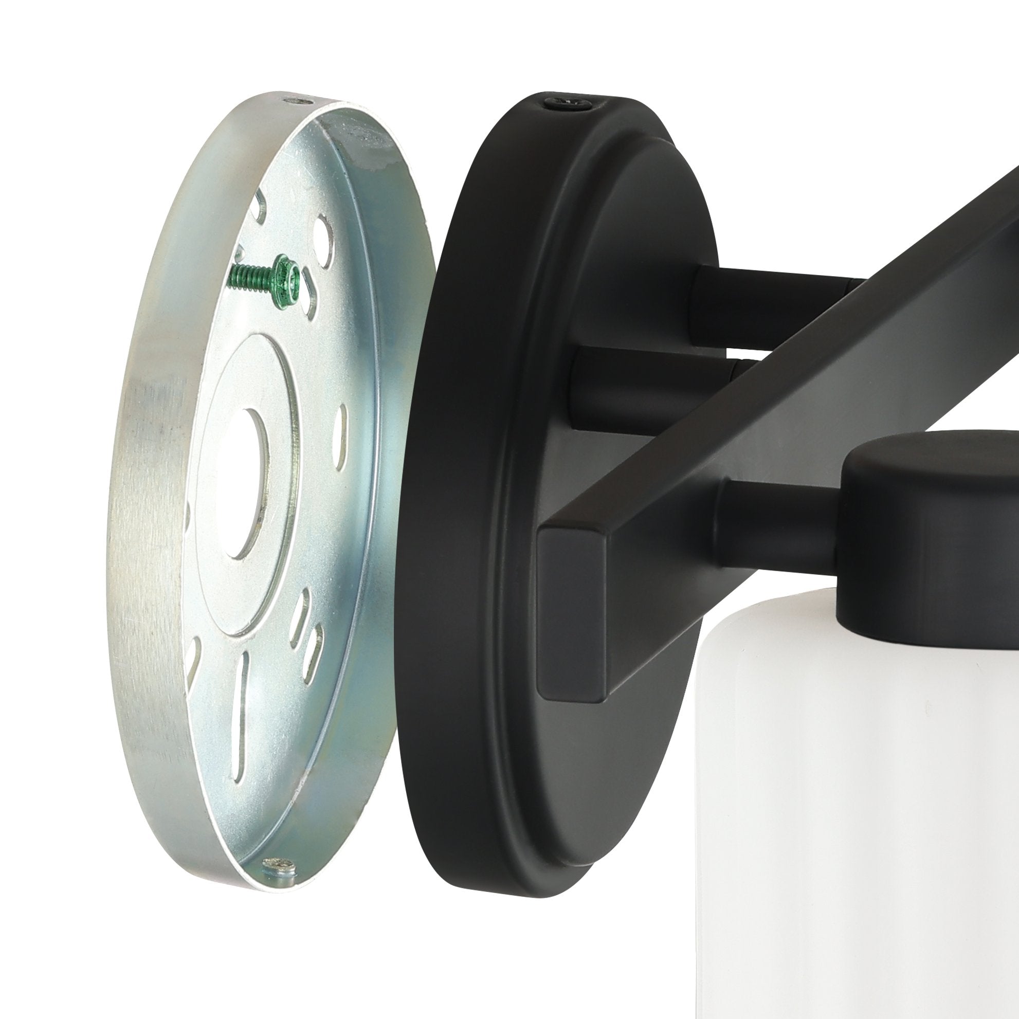 Bedminster 14-inch 2-light Matte Black Vanity Light with Etched Opal Ribbed Glass Shades