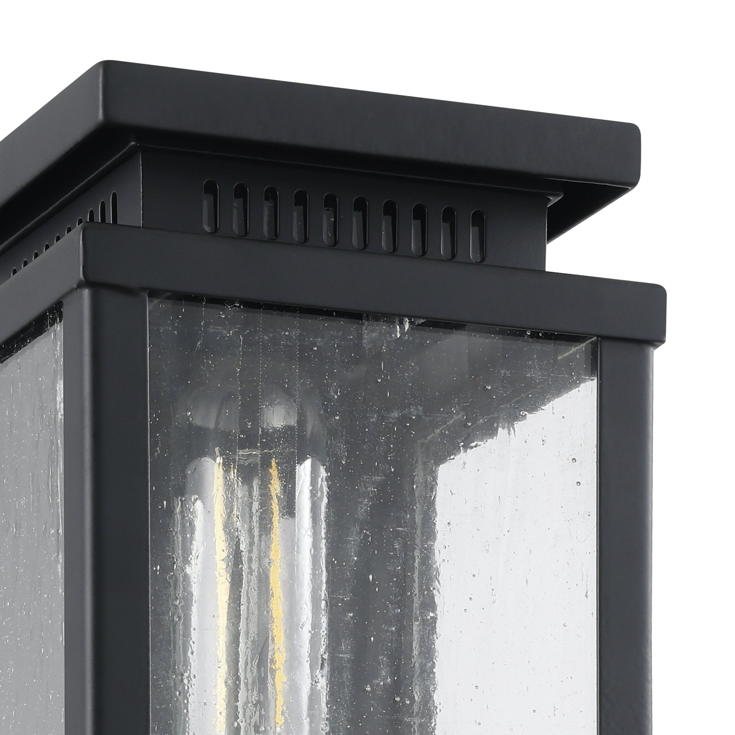 Overton 9-inch 1-light Matte Black Exterior Wall Sconce with Clear Antique Glass