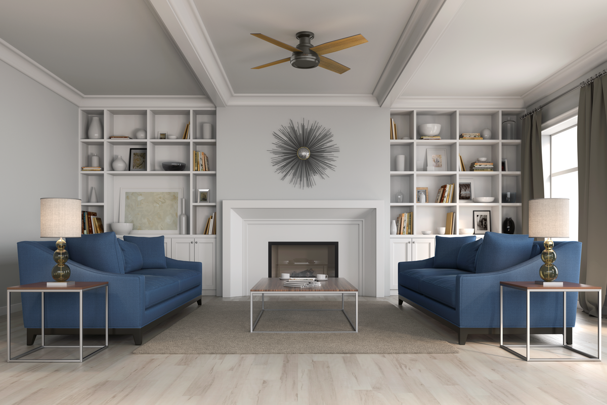 52 inch Dempsey Noble Bronze Low Profile Ceiling Fan and Handheld Remote